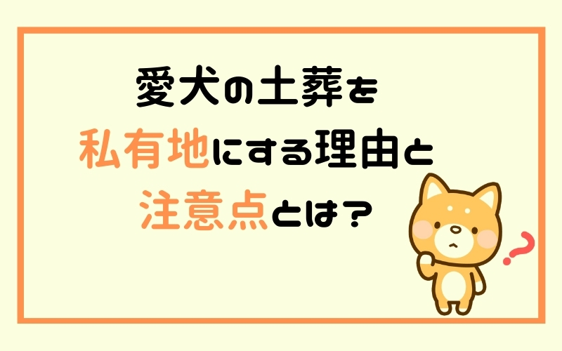 愛犬の土葬を私有地にする理由と注意点とは?