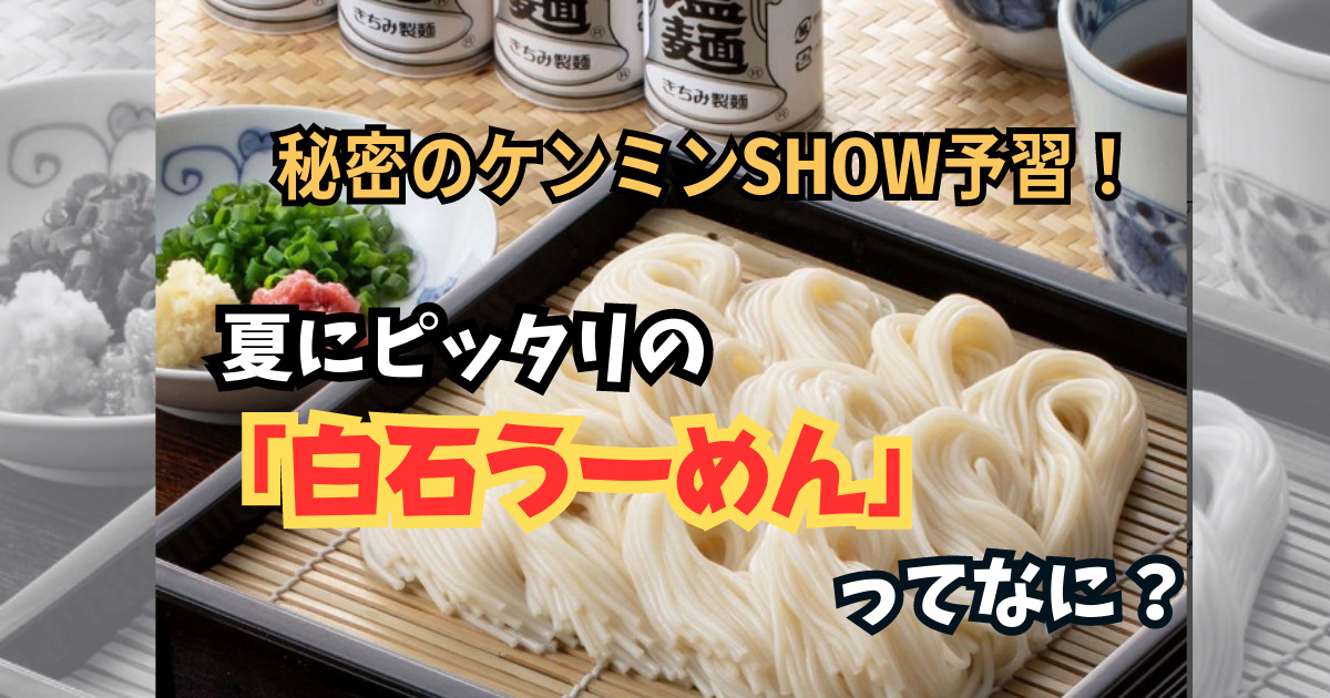 秘密のケンミンSHOW予習！夏にピッタリの「白石うーめん」ってなに？