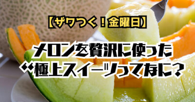 【ザワつく!金曜日】ご褒美!メロンを贅沢に使った“極上スイーツ
